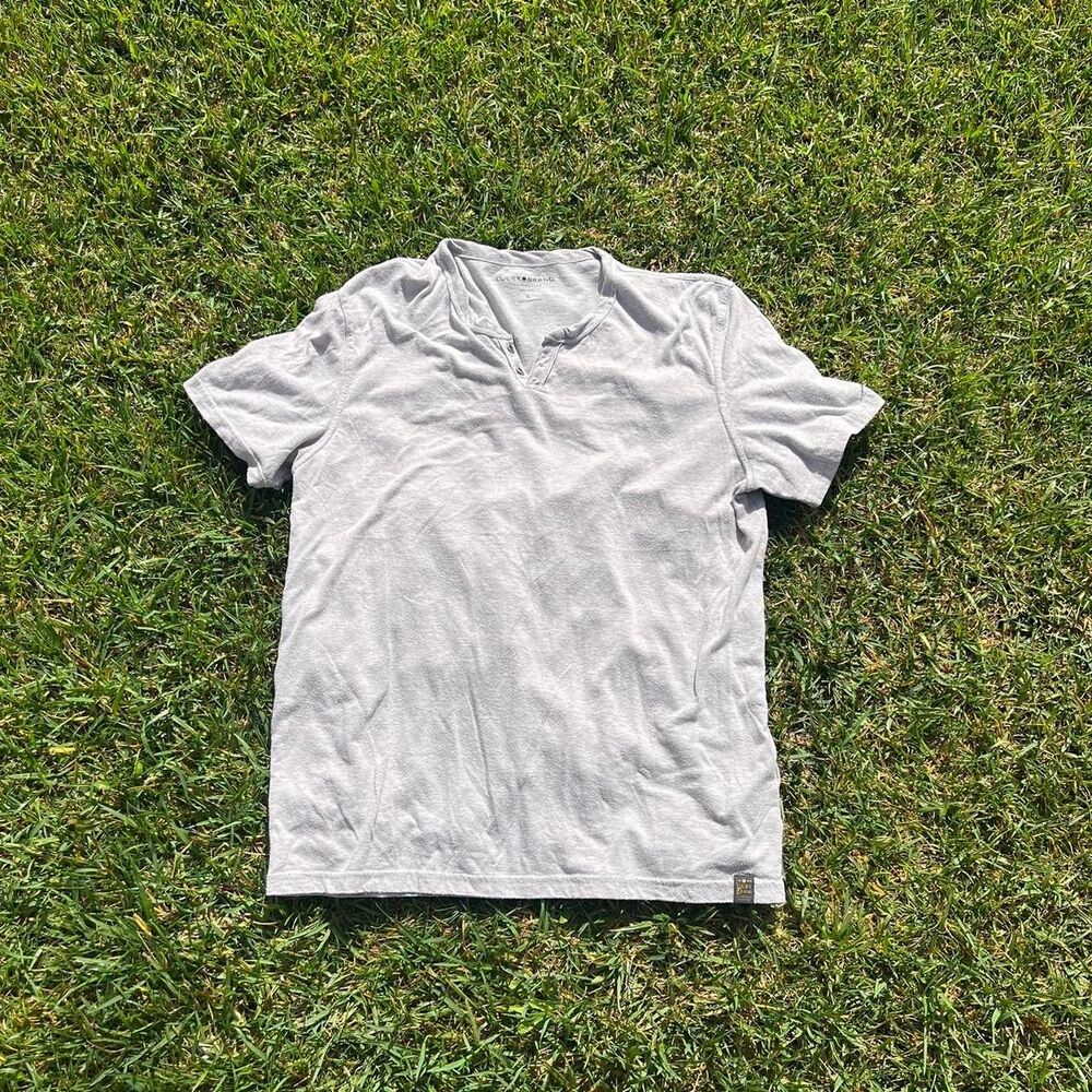 Lucky Brand Los angeles gray henley mens size L